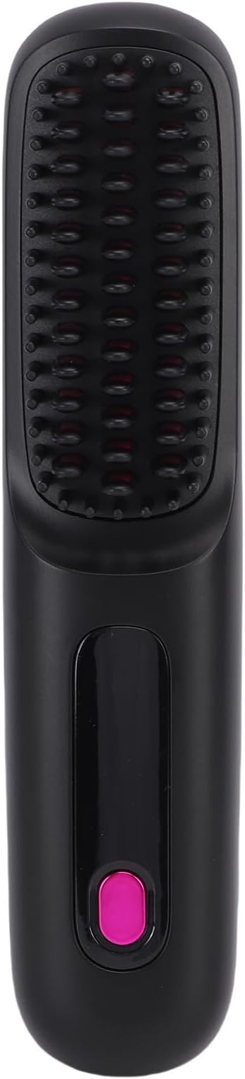 Asixxsix Asixxsix Hair Straightener Brush 20s Fast Heating Cordless Straightening Brush Portable Hair Straightener with LCD Display and 3 Temperature Settings for Women (Purple) (Black)