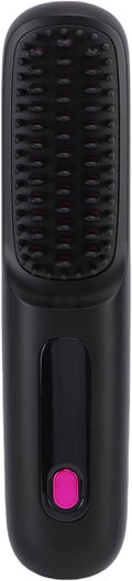 Asixxsix Asixxsix Hair Straightener Brush 20s Fast Heating Cordless Straightening Brush Portable Hair Straightener with LCD Display and 3 Temperature Settings for Women (Purple) (Black)