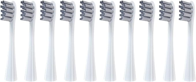 Replacement Brush Heads Compatible for Oclean Flow/X/X PRO/F1/ One/Air 2 Sonic Electric Toothbrush Blue Green Soft Bristle Nozzles(10 Grey)
