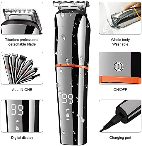 Hair Clippers for Men 6 in 1 Hair Trimmer Professional for Men Beard Facial Body Hair Clipper ?Waterproof ?Electric Grooming Eyebrow Nose Ear