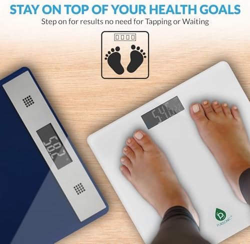 Pursonic Talking Bathroom Scale for Body Weight - 400lb Digital Weight Scale with 5mm Tempered Glass Clear LCD Display &amp Auto Shut Off - Accurate &amp Instant Scales for Body Weight