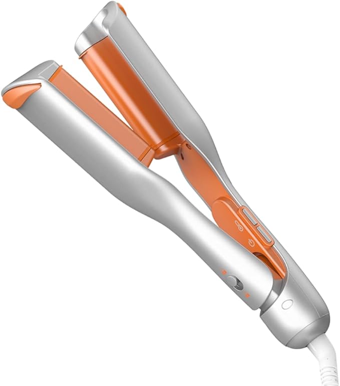 SHEGLAM 0.75 Deep Waver for Short Hair Lightweight Dual Voltage Smart Timer Hair Tool Crimper Double Barrel &amp Adjustable Temps Anti-Scald Easy to Use