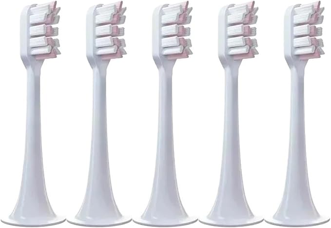 5pcs Replacement Toothbrush HeadsCompatible for T300 T500 Teeth Brush T700 Soft Teethbrush Nozzles(5 Pink-Standard)