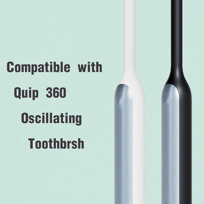Toothbrush Replacement Heads Compatible with Quip 360 Oscillating Electric Toothbrush White 4-Pack