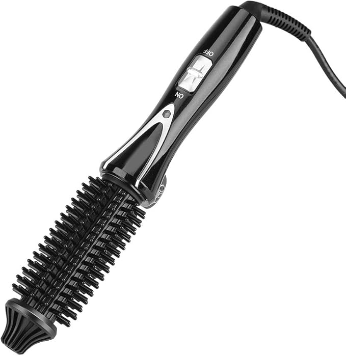 Ceramic Tourmaline Foldable Anion Hair Brush Curler Hair Curling Iron Hair Styling Tools (US Plug 110‑240V)