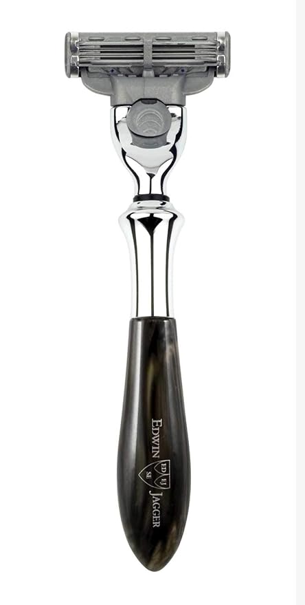 Edwin Jagger Plaza Imitation Black Marble Handle For A Gillette Mach3 Razor Cartridge (Imitation Black Marble)