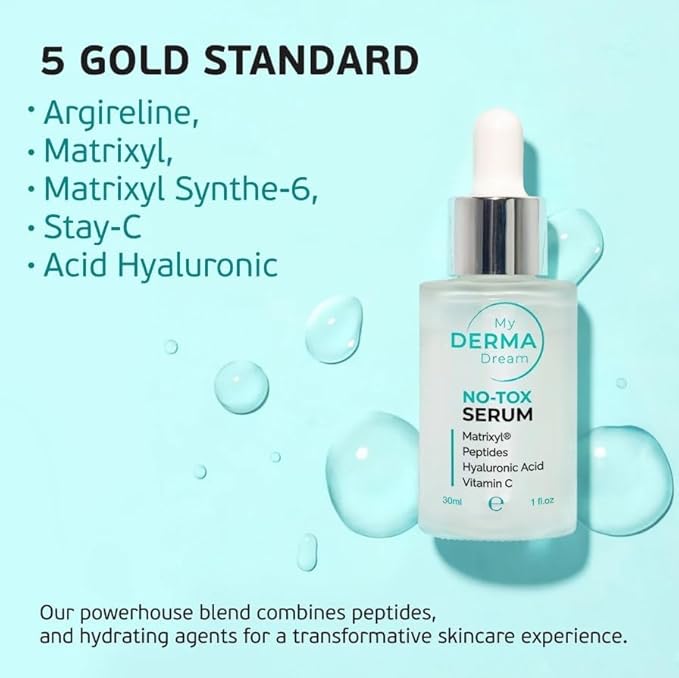 MyDerma Dream MyoGlow LED Arm Neck and Face Total Body Sculpting Device from MyDermaDream paired with Niacinamide Serum and NoTox Serum for Flabby Arms Flabby legs &amp Turkey Neck