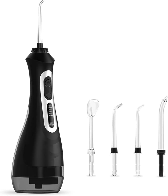 Cordless Advanced Water Flosser for Teeth Gums Braces Dental Care with Travel BagIPX7 WaterproofPortable and Rechargeable for Home&ampTravel(Black)