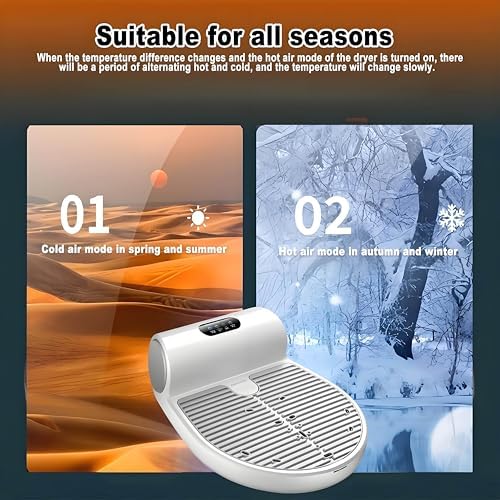 1350W Negative Ions Body Heater Blow Dryer - Waterproof IPX7 Foot Touch Screen Hair Dryer for After Shower Ideal for Bathrooms Hotels &amp Gyms No Scale Build-Up