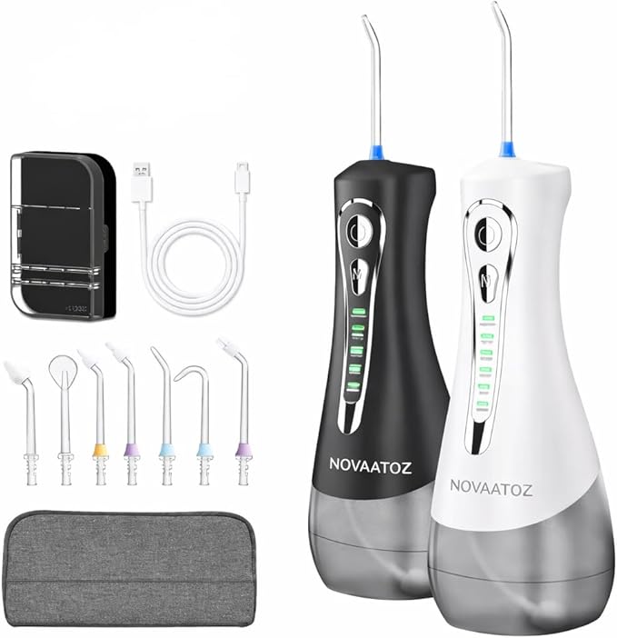 Hydro Advance 2.0 | Cordless Water Flosser for Teeth Cleaning | 0.6mm Precision Jet | 4 Pressure Modes | 320ml Tank IPX7 Waterproof | 4 Nozzles (Black)