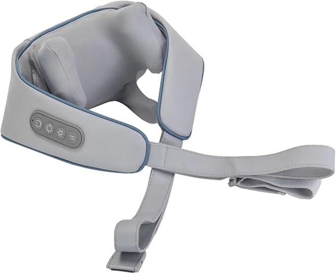 Generic Back Massager with Heat Electric Massager Massage Pillow Kneading Massage for Women Blue Gray