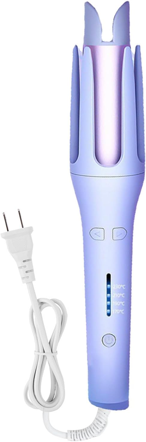 Brrnoo Automatic Curling Iron 32mm Ceramic Curling Wand with Built in Ion Generator for Hair Shine and Damage Minimization 4 Temperature Settings 170C 230C for Salon Home Travel (US Plug 110V)