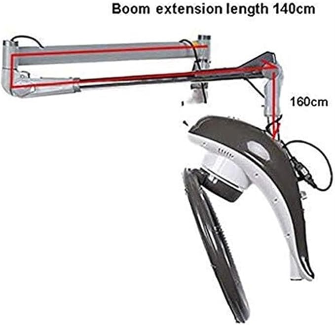 950W Wall Mounted Orbiting Hair Dryer Heat Color Perm Processor Accelerator with Adjustable Timer and Temperature