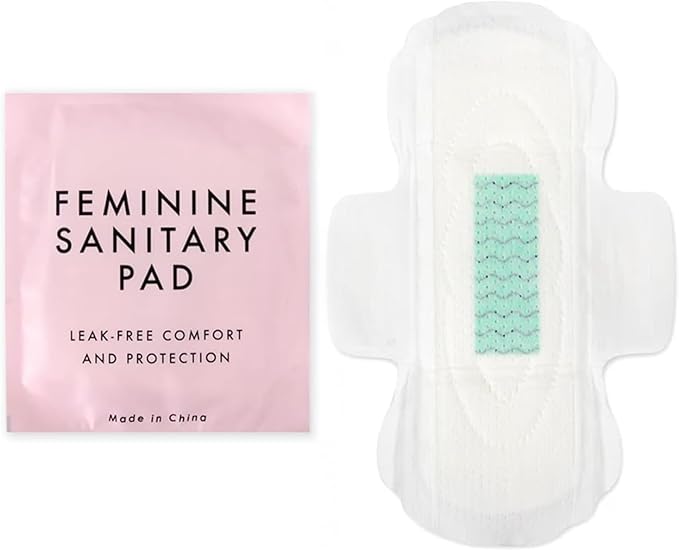 100 Bulk Pads with Wings Individually Wrapped for Women Homeless Postpartum Hospitals Feminine Incontinence Menstruation Sanitary Pads for Women
