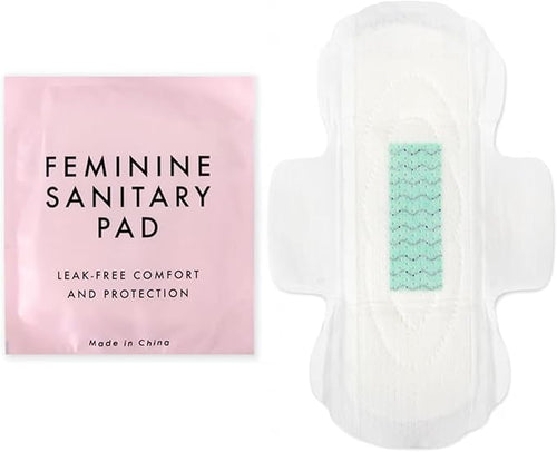 100 Bulk Pads with Wings Individually Wrapped for Women Homeless Postpartum Hospitals Feminine Incontinence Menstruation Sanitary Pads for Women