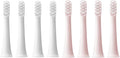 8PCSCompatible for XIAOMI MIJIA T100 Replacement Brush Heads Sonic Electric Toothbrush Vacuum Dupont Soft Bristle Suitable Nozzles(4White4Pink)