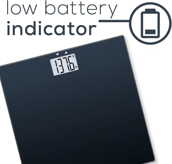 Beurer GS435B Glass Bluetooth Scale for Body Weight with BMI Composition Measurement Smart Digital Bathroom Scales Connects with Health App Analyzer Weigh in Kg and Lbs Black