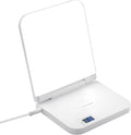 Light Therapy Lamp with Wireless Phone Charger Pad 2 in 1 10000 Lux Bright White UV-Free LED Anti-Glare 5 Adjustable Brightness Sunlight Lamp with Timer Energy Booster