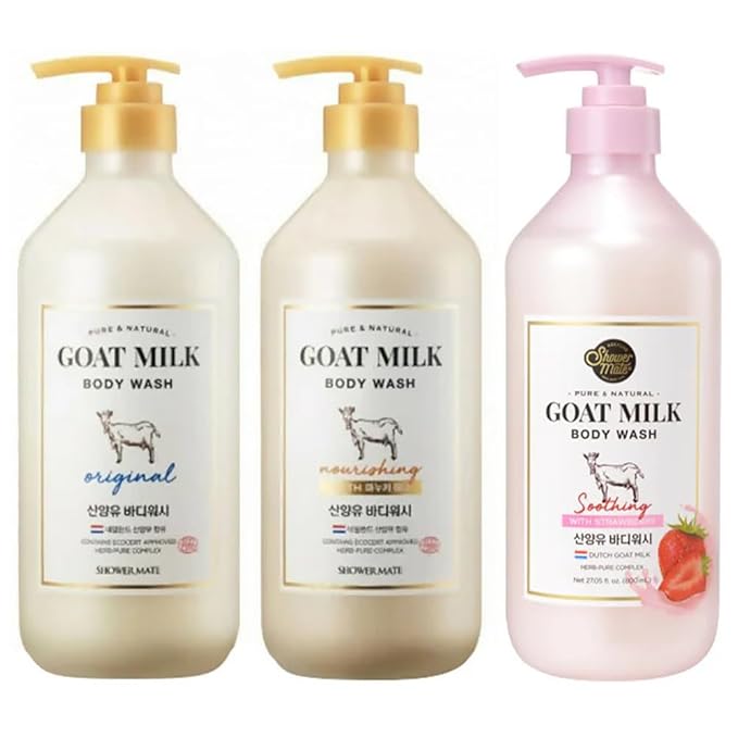 Premium Goat Milk Body Wash 27 Fl Oz Pack Of 2 (Strawberry)