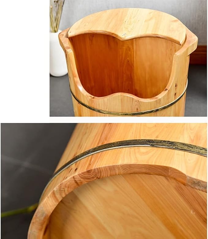 Wood Foot Bath Bucket Reducing Stress Household Cedar Barrel Foot Bath Reflexology Solid Wood Barrel Footbath Solid Wood Basin Foot Massage