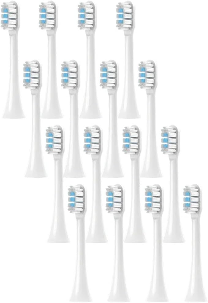 8/12/16PCS Compatible for XIAOMI MIJIA T302 Replacement Toothbrush Heads(T302White Blue-16pcs)