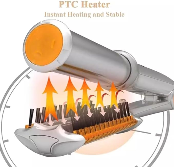 2 in 1 Rotating Curling Iron Fast Heat PTC Hair Straightener and Curler
