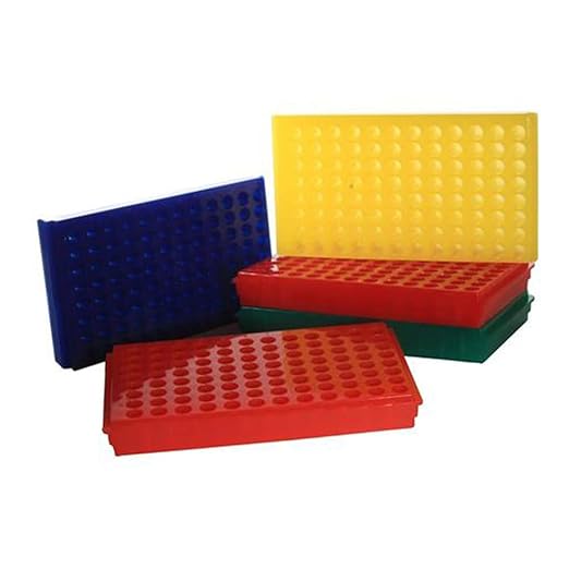 0095 Pink Polypropylene Reversible 1.5mL and 2.0mL Microcentrifuge Tube Rack 96 Places (Pack of 5)