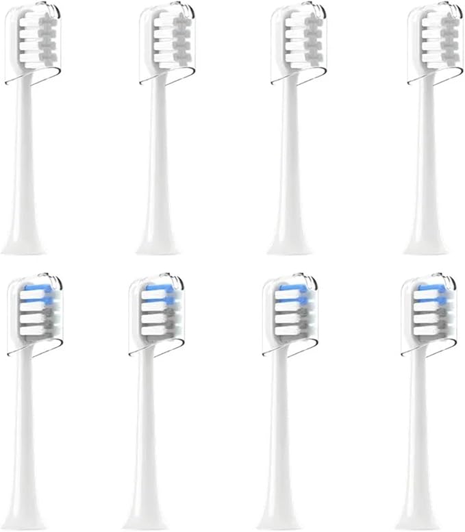 4PCS Replacement Brush HeadsCompatible for Xiaomi Mijia T200 Electric Toothbrush Head Soft Bristle(Gray)