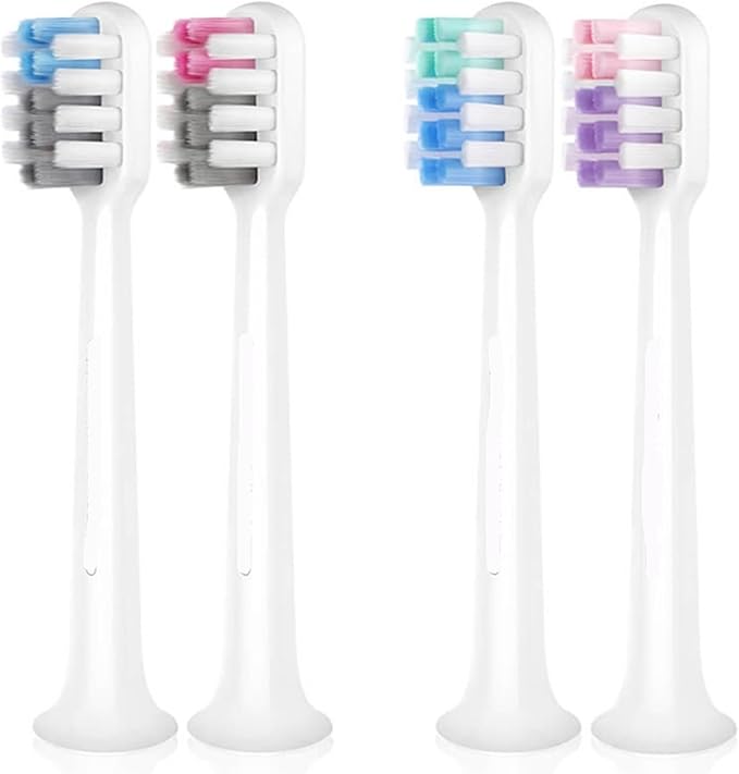 Toothbrush Head Compatible with Xiaomi Dr. Bei Electric C1 Cleaning Type Or Soft Bristle(2 Soft Hair 2Clean)