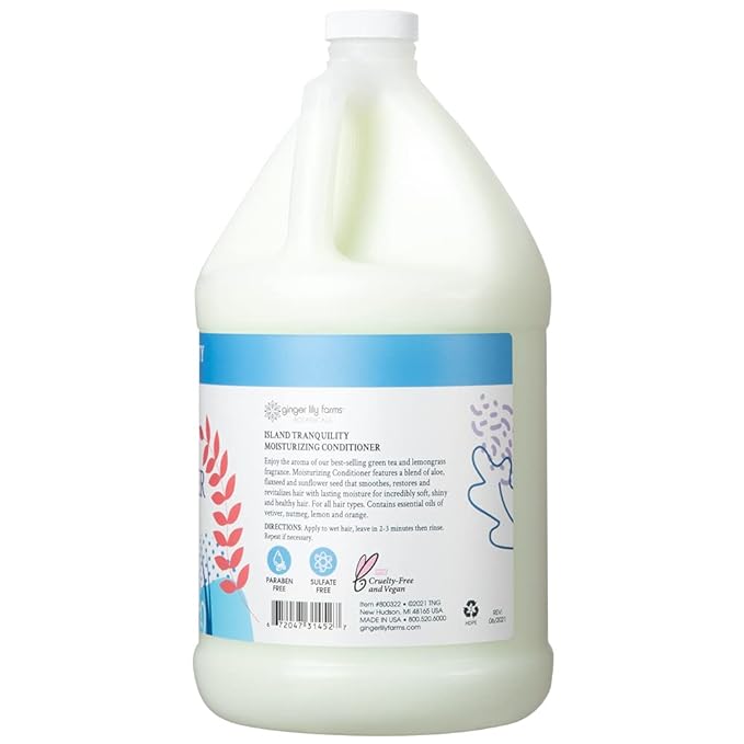 Ginger Lily Farms Botanicals Body Wash + Shampoo + Conditioner Bundle Island Tranquility 1 Gallon Each