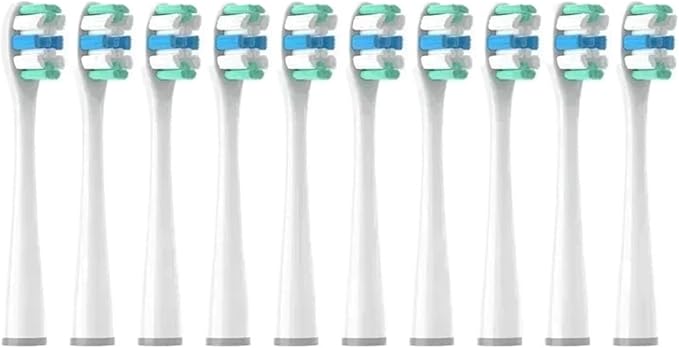 10PCS Vacuum Replacement Brush Heads Compatible for Y1S/Y4/U1/U2/U3/P1/P4 Soft Sonic Electric Toothbrush Clean Nozzles(10RoundWhite)