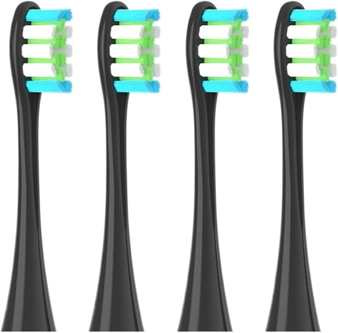 2/4/6PCS Soft Replacement Heads Compatible for Oclean X/X PRO/ Z1/ F1 Blue Brush Toothbrush Vacuum Bristle Nozzles(4PCSBlack)