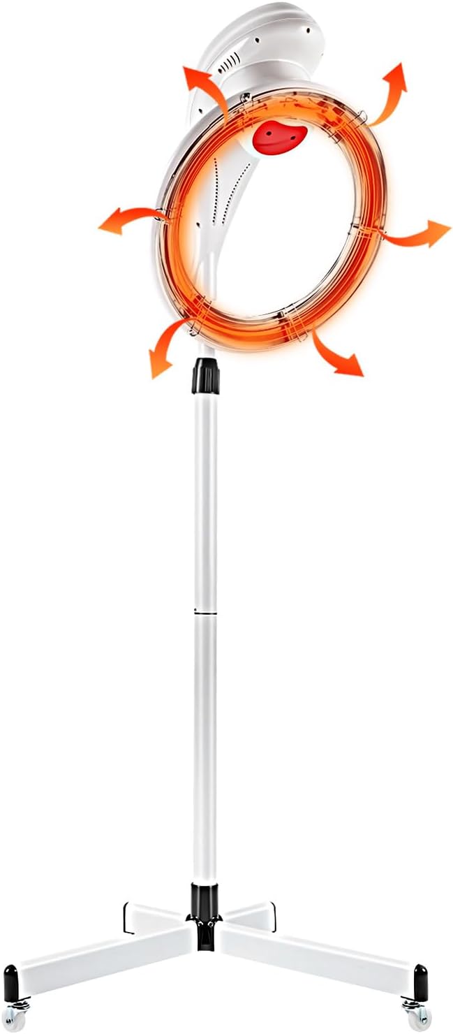 360°Orbiting Infrared Hair Dryer Color Processor 950WStand Hair DryerPerm StylingSalon Drying Perming Equipment for Beauty SalonsHair Salons (White)