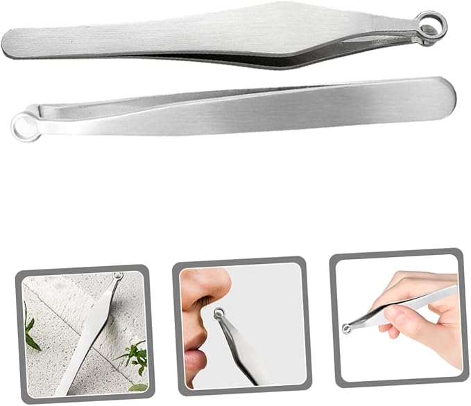 Gatuida 4pcs Nose Hair Scissors and Tweezers Manual Nasal Clipper for Easy Trimming of Nose and Eyebrow Hair Lightweight and Portable Personal Grooming Tool