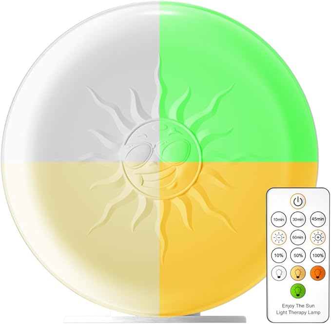 Light Therapy Lamp2 Major FunctionsActivate MoodRelieve HeadacheUV-Free 10000 LUX Treatment Light20-Level Drightness Fine-Tuning 4 TimingsLarge Glossy Rotatable Stand (RLTL00100)