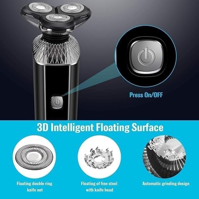 Electric Shaver for Men Rechargeable 4 in 1 Rotary Razors Beard Trimmer Face Shavers Waterproof Wet &amp Dry Cordless