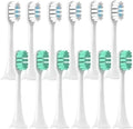 12PCS Mixed Color Replacement Brush HeadsCompatible for T300/T500/T700 Tooth Bristle Caps Vacuum Package Nozzles(6White 6Green)