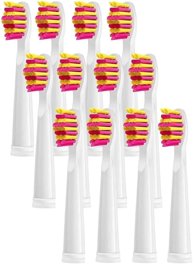 4/8/12/16 Pcs Replacement Brush Heads Compatible with Seago Compatible with Fairywill Electric Toothbrush Head Dupont Bristle Brush Refill Tooth Clean(12 Pcs Pink)