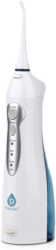 Pursonic USB Rechargeable Oral Irrigator Water Flosser Helps Remove Plaque And Dilute Harmful Toxins.