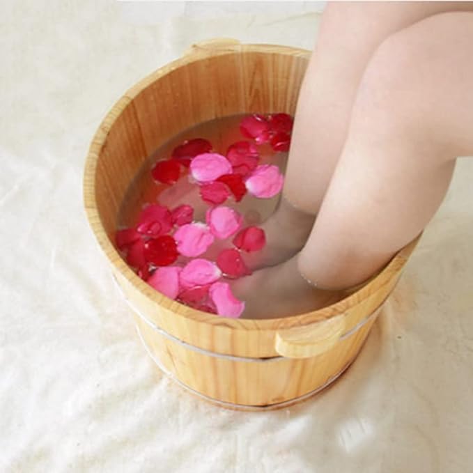 Foot Tub Wooden Foot Basin Reducing stress Barrel Thicken With Cover Foot Tub Tub Foot Tub Foot Tub With Massage Foot Bath Barrel Foot massage foot Bath Wooden Bucket Foot Spa Household Wash Ba