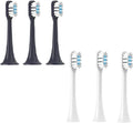 Replaceable Brush Heads Compatible for XIAOMI MIJIA T301 T302 Soft Dupont Clean Bristle WhiteBlue Dark Blue Sonic Nozzles(3 White 3 Blue)