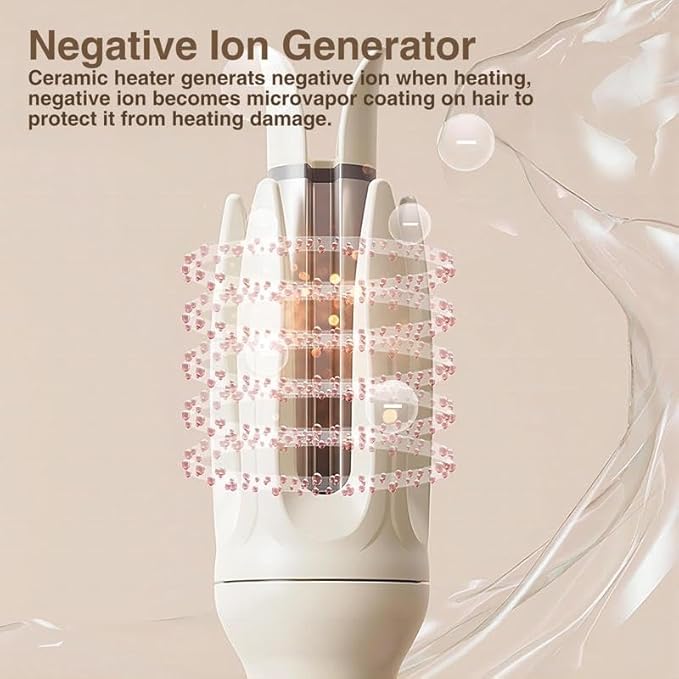Automatic Hair Curling Iron 28mm Hair Curler Negative Ion Automatic Curl Wand 4 Modes Temperatures Rotating Curling Iron for Women (White)