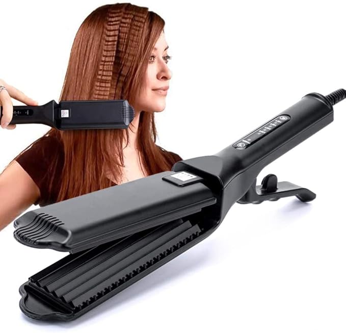 Corrugated Iron Hair Corrugation Anti-Scald Hair Crimper Irons Fluffy Wave Iron Width Plate Styling Tools 110-220 V