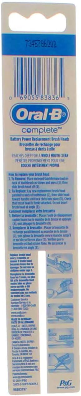 Oral B Cross Action Power Replacement Brush Heads Soft - 2 pack Pack of 4