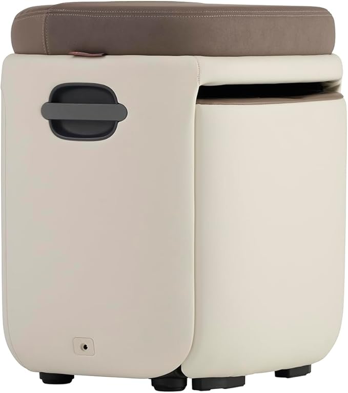 Human Touch Reveal Foot &amp Calf Massager Ottoman - Heated Air Compression 3 Auto-Massage Programs &amp Adjustable Intensity for Stress Relief Plantar Fasciitis &amp Circulation - Includes 1-Ye