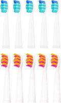 Tooth Brush Head Electric Toothbrush Heads Replaceable for SG-507B/908/909/917/610/659/719/910/575/551/548(5pcswhite5pcspink)