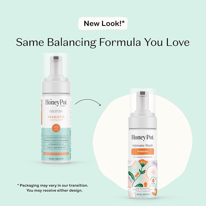 The Honey Pot Company - Prebiotic Feminine Wash &amp Regular Pads Bundle - pH Balanced Natural Hygiene Feminine Products - Herbal Infused Sanitary Pads for Women - Feminine Care