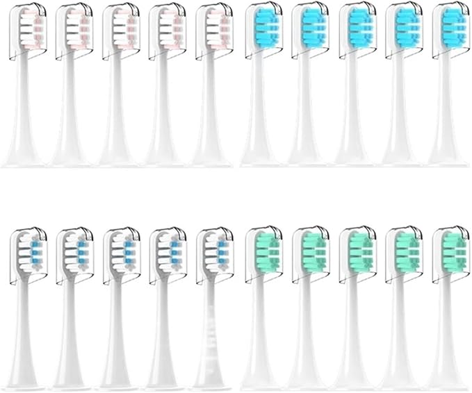 8pcs Replacement Brush HeadsCompatible for Xiaomi Mijia T300 T301 T500 Sonic Electric Toothbrush Head Dupont Soft Bristle(5)