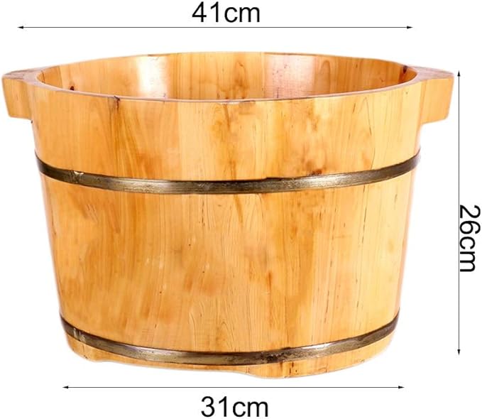Foot Tub Wooden Foot Basin Adult Footbath Cedar Foot Bath Barrel Wooden Foot Washing Household Foot Bath Barrel Pedicure Bucket Foot Tub 26 Cm foot Bath Wooden Bucket Foot Spa Household Wash Ba