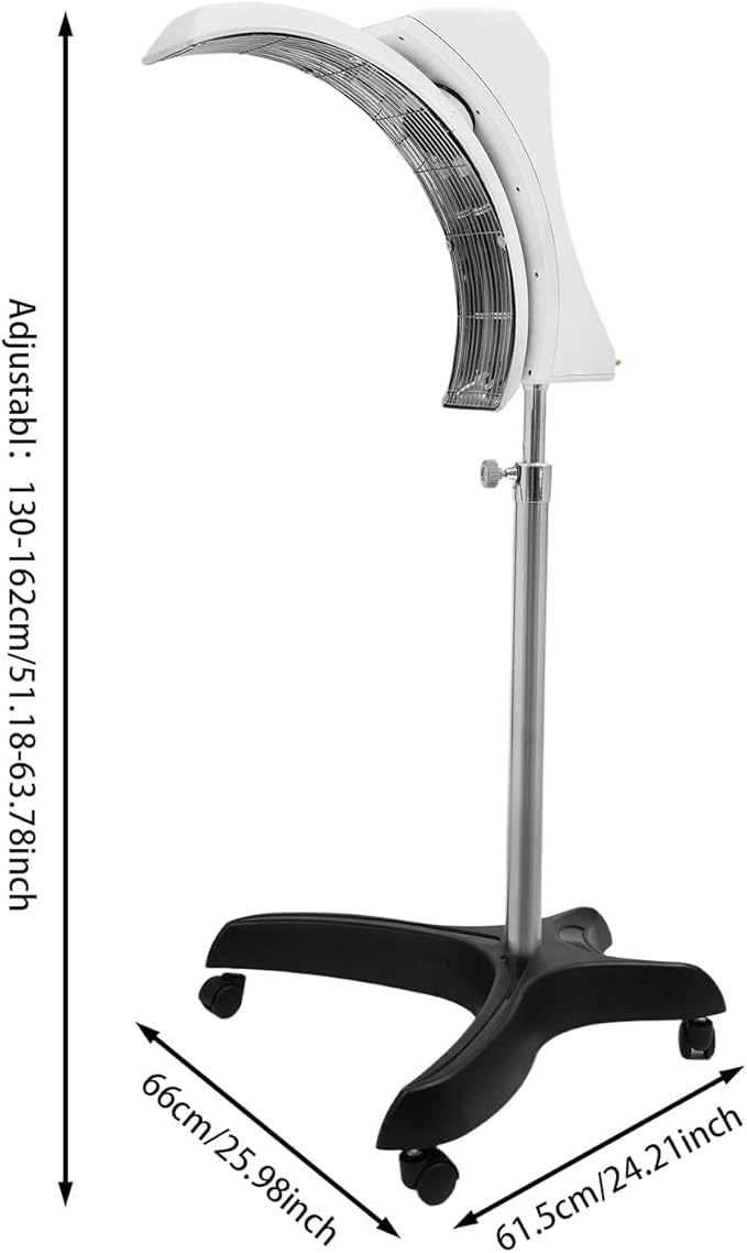 Professional Standing Hair Dryer 850W Vertical Hair Color Processor Floorstanding Head 360° Rotation Multifunctional Hair Dryer for Homes Beauty Hair Salons with 4 Wheels (White)
